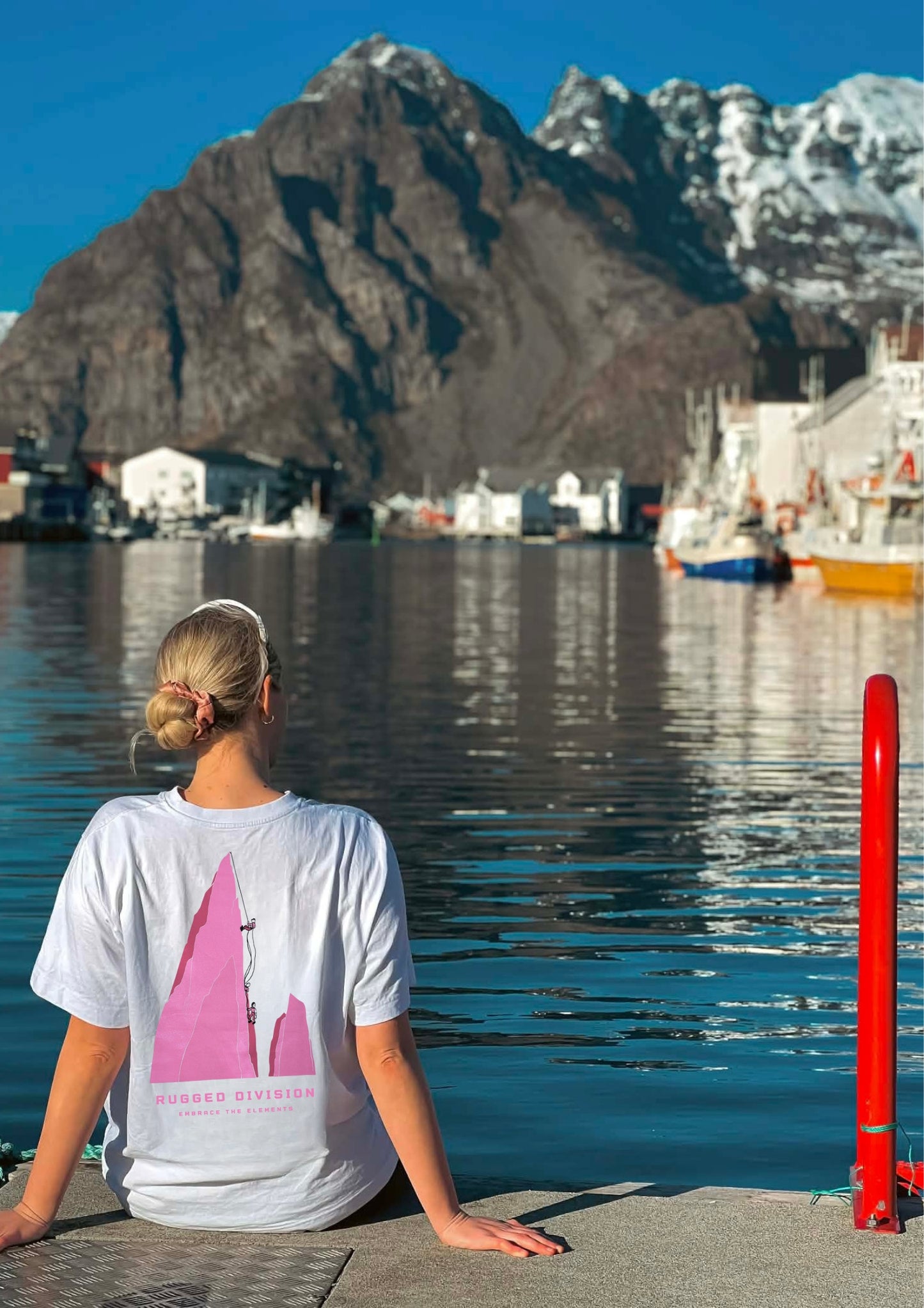 Alpine T-skjorte (hvit/rosa)