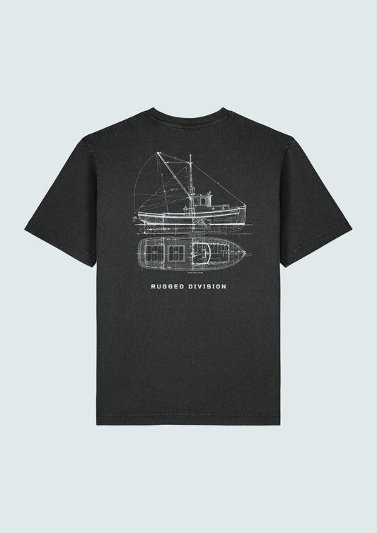 Vintage Fishing T-skjorte (Svart)